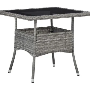 Deerlijk 5-delige Tuinset poly rattan en glas grijs Deerlijk 5-delige Tuinset poly rattan en glas grijs