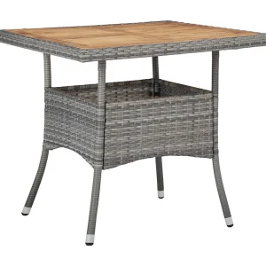 Deerlijk  3-delige Tuinset poly rattan en acaciahout grijs