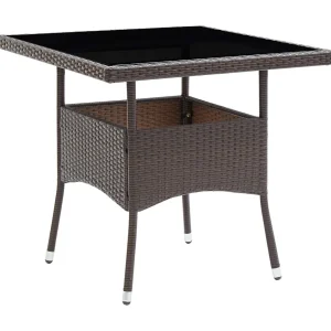 Deerlijk 5-delige Tuinset poly rattan en glas bruin Deerlijk 5-delige Tuinset poly rattan en glas bruin