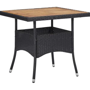 Deerlijk  3-delige Tuinset poly rattan en acaciahout zwart