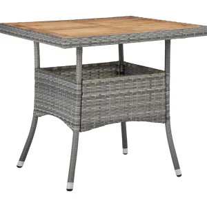 Deerlijk  5-delige Tuinset poly rattan en acaciahout grijs
