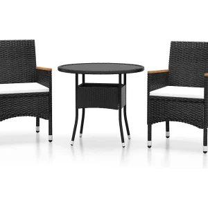 Bryson City 3-delige Tuinset poly rattan zwart Bryson City 3-delige Tuinset poly rattan zwart