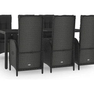 Cisternino 7-delige Tuinset met kussens poly rattan zwart en grijs Cisternino 7-delige Tuinset met kussens poly rattan zwart en grijs