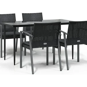 Bucyrus 5-delige Tuinset met kussens poly rattan en staal Bucyrus 5-delige Tuinset met kussens poly rattan en staal