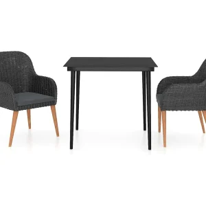 Coole 3-delige Tuinset met kussens zwart Coole 3-delige Tuinset met kussens zwart