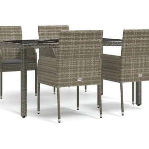 Cotati 5-delige Tuinset met kussens poly rattan grijs Cotati 5-delige Tuinset met kussens poly rattan grijs