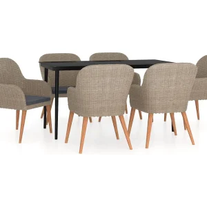 Coole 7-delige Tuinset met kussens bruin Coole 7-delige Tuinset met kussens bruin