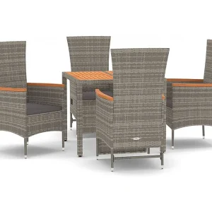 Cape May 5-delige Tuinset met kussens poly rattan grijs Cape May 5-delige Tuinset met kussens poly rattan grijs