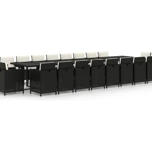 Browns Mills  21-delige Tuinset met kussens poly rattan zwart
