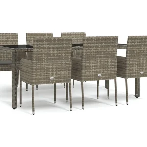 Cotati 7-delige Tuinset met kussens poly rattan grijs Cotati 7-delige Tuinset met kussens poly rattan grijs