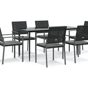 Croughevoe 7-delige Tuinset met kussens poly rattan en staal Croughevoe 7-delige Tuinset met kussens poly rattan en staal