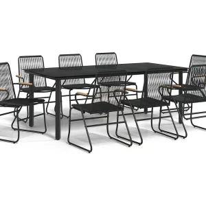 Claudine  9-delige Tuinset PVC-rattan zwart