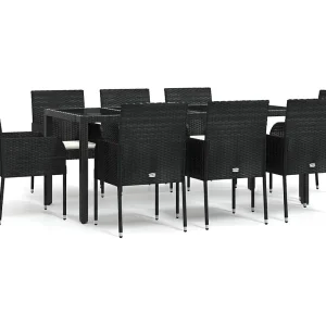 Cotati 9-delige Tuinset poly rattan zwart Cotati 9-delige Tuinset poly rattan zwart