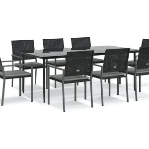 Croughevoe 9-delige Tuinset met kussens poly rattan en staal Croughevoe 9-delige Tuinset met kussens poly rattan en staal