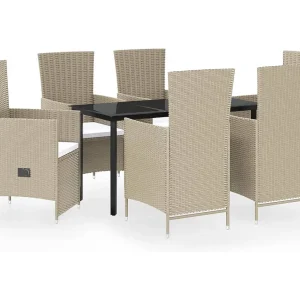 Central Point 7-delige Tuinset met kussens beige Central Point 7-delige Tuinset met kussens beige
