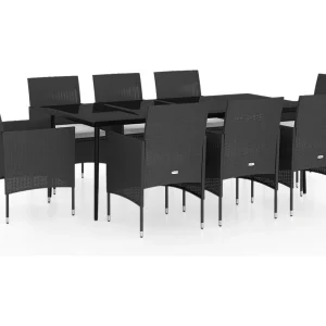 Cesarino 9-delige Tuinset met kussens zwart Cesarino 9-delige Tuinset met kussens zwart