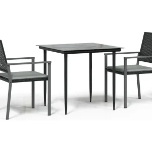 Croughevoe 3-delige Tuinset met kussens poly rattan en staal Croughevoe 3-delige Tuinset met kussens poly rattan en staal