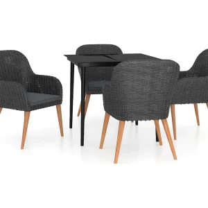Coole 5-delige Tuinset met kussens zwart Coole 5-delige Tuinset met kussens zwart