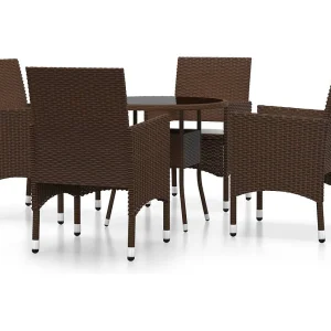 Crosshaven 5-delige Tuinset poly rattan bruin Crosshaven 5-delige Tuinset poly rattan bruin