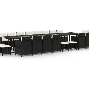 Browns Mills  21-delige Tuinset met kussens poly rattan zwart
