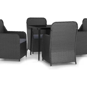 Cosima 5-delige Tuinset met kussens zwart Cosima 5-delige Tuinset met kussens zwart