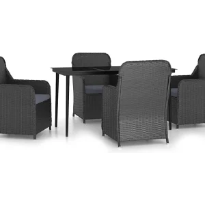 Cosima 5-delige Tuinset met kussens zwart Cosima 5-delige Tuinset met kussens zwart