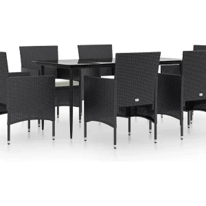 Cesarino 7-delige Tuinset met kussens zwart Cesarino 7-delige Tuinset met kussens zwart