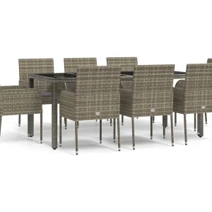 Cotati 9-delige Tuinset met kussens poly rattan grijs Cotati 9-delige Tuinset met kussens poly rattan grijs