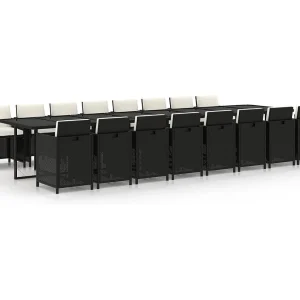 Browns Mills  17-delige Tuinset met kussens poly rattan zwart