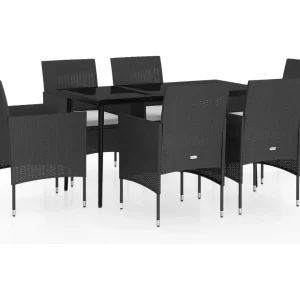 Cesarino 7-delige Tuinset met kussens zwart Cesarino 7-delige Tuinset met kussens zwart