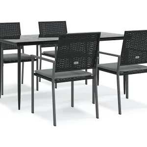 Croughevoe 5-delige Tuinset met kussens poly rattan en staal Croughevoe 5-delige Tuinset met kussens poly rattan en staal