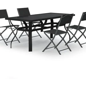 Cedar Key 5-delige Tuinset grijs en zwart Cedar Key 5-delige Tuinset grijs en zwart