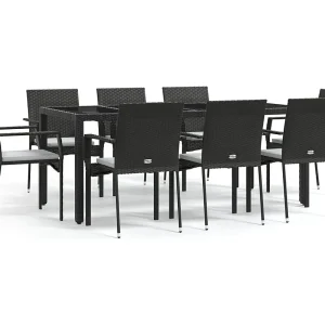 Daniela Patricia 9-delige Tuinset poly rattan zwart Daniela Patricia 9-delige Tuinset poly rattan zwart