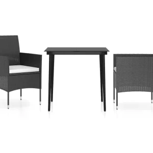 Cesarino 3-delige Tuinset met kussens zwart Cesarino 3-delige Tuinset met kussens zwart