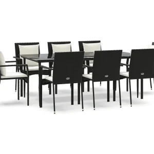 Chelan 9-delige Tuinset poly rattan zwart Chelan 9-delige Tuinset poly rattan zwart