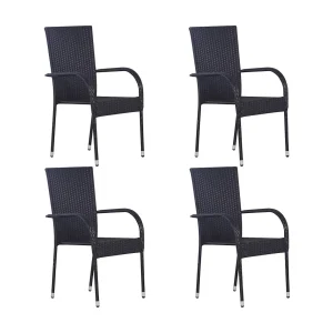 Carroll  5-delige Tuinset poly rattan zwart