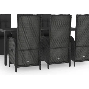 Cisternino 7-delige Tuinset met kussens poly rattan zwart Cisternino 7-delige Tuinset met kussens poly rattan zwart