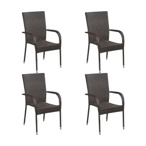 Carroll  5-delige Tuinset poly rattan bruin