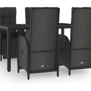 Cisternino 5-delige Tuinset met kussens poly rattan zwart Cisternino 5-delige Tuinset met kussens poly rattan zwart