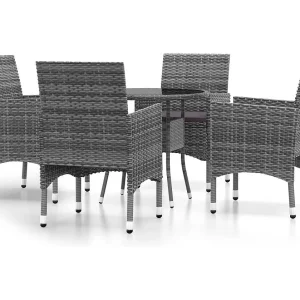 Crosshaven 5-delige Tuinset poly rattan grijs Crosshaven 5-delige Tuinset poly rattan grijs