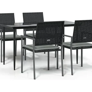 Croughevoe 5-delige Tuinset met kussens poly rattan en staal Croughevoe 5-delige Tuinset met kussens poly rattan en staal