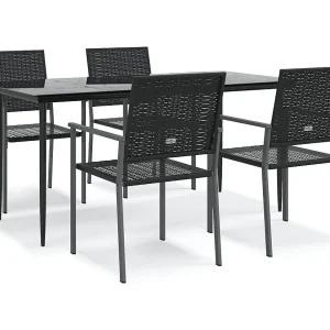 Croughevoe 5-delige Tuinset poly rattan en staal Croughevoe 5-delige Tuinset poly rattan en staal
