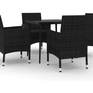 Carlinville 5-delige Tuinset met kussens poly rattan en glas Carlinville 5-delige Tuinset met kussens poly rattan en glas