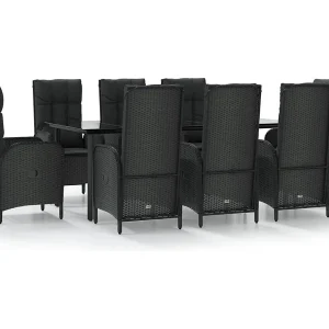 De Haan  9-delige Tuinset poly rattan zwart