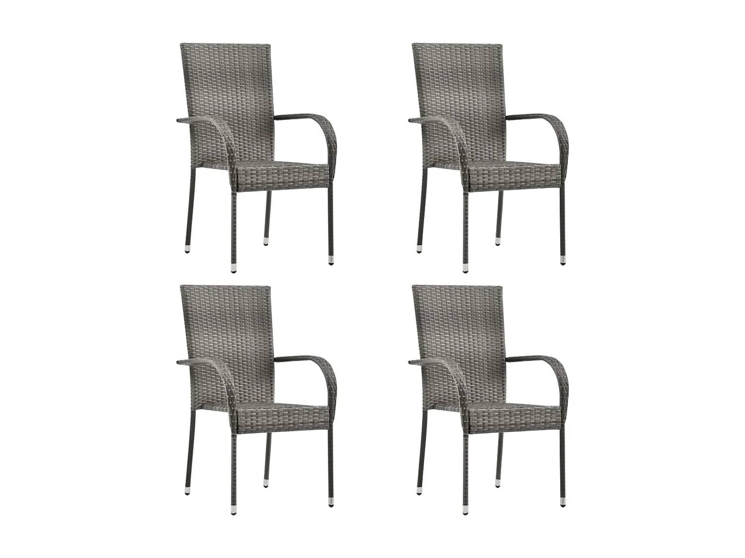 Carroll 5-delige Tuinset poly rattan grijs