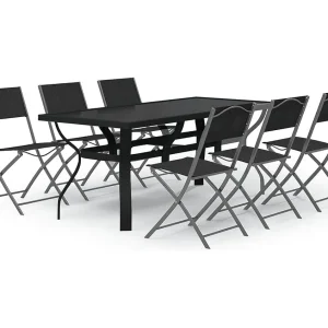 Cedar Key 7-delige Tuinset grijs en zwart Cedar Key 7-delige Tuinset grijs en zwart