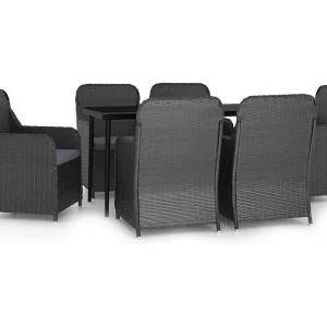 Cosima 7-delige Tuinset met kussens zwart Cosima 7-delige Tuinset met kussens zwart
