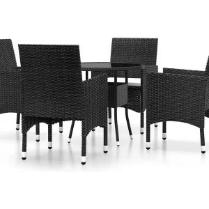 Crosshaven 5-delige Tuinset poly rattan zwart Crosshaven 5-delige Tuinset poly rattan zwart