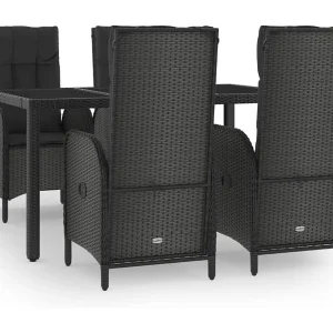 Cisternino 5-delige Tuinset met kussens poly rattan zwart Cisternino 5-delige Tuinset met kussens poly rattan zwart