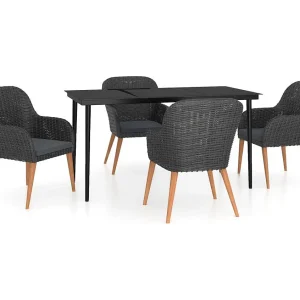 Coole 5-delige Tuinset met kussens zwart Coole 5-delige Tuinset met kussens zwart
